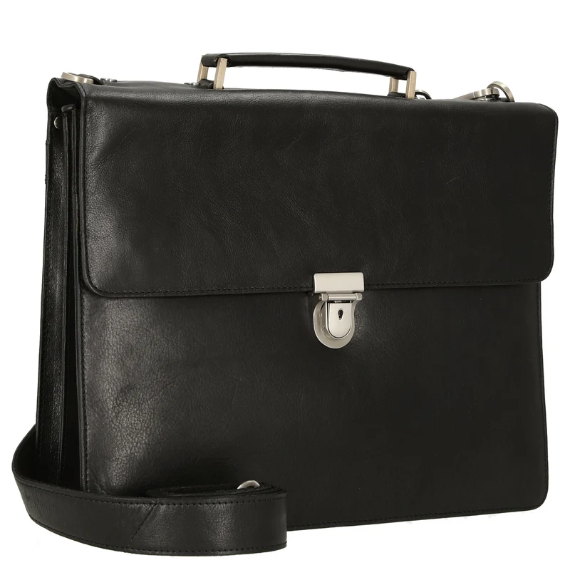 Leonhard Heyden Tradition - Aktentasche 1 Fach Leder 15" 38 cm (schwarz)