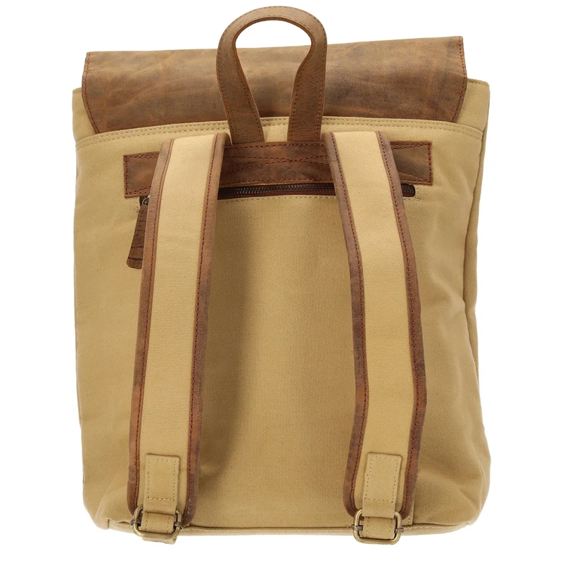 Dermata - Rucksack Canvas/Leder Kombination 39 cm (brown)