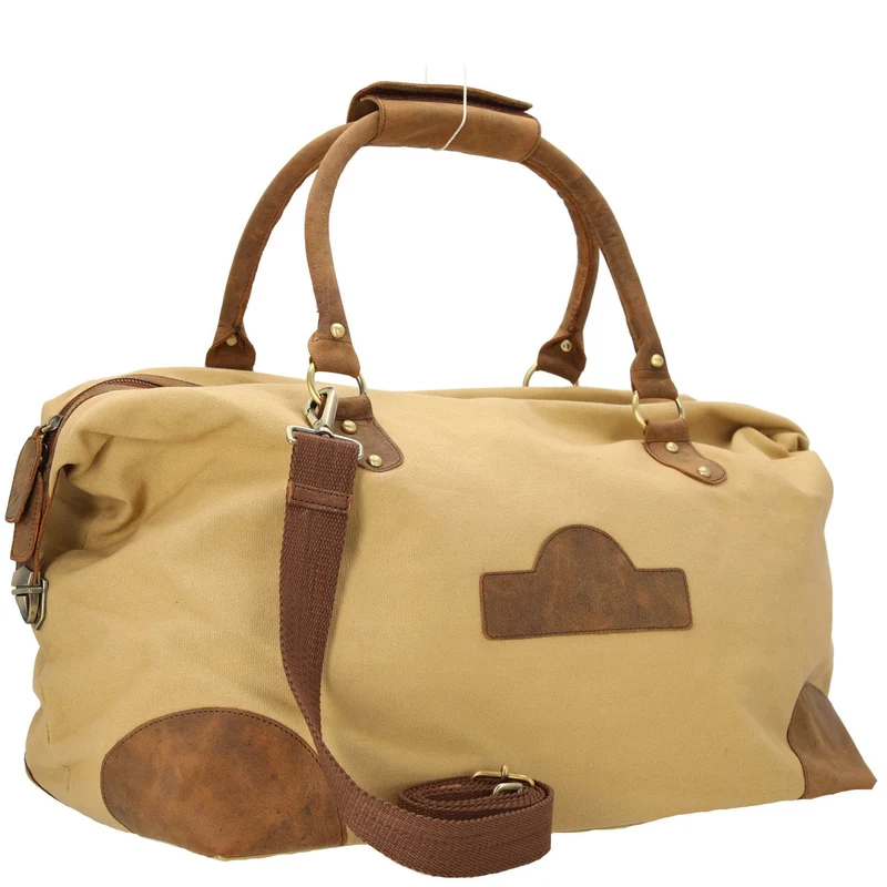 Dermata - Reisetasche Canvas/Leder Kombination 50 cm (brown)