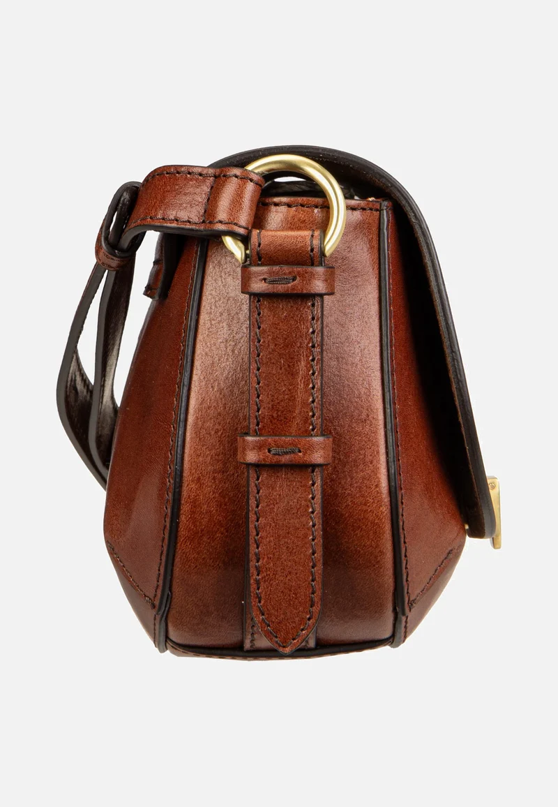 Federica Crossbody Marrone/Oro - Saddle Bag