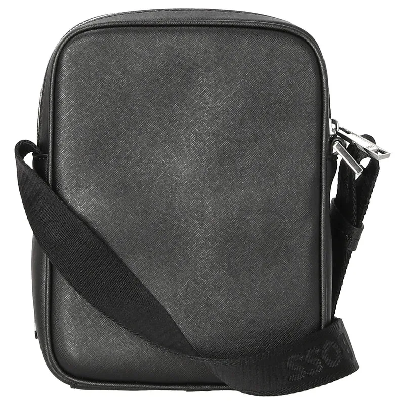BOSS Zair Ns Zip - Umhängetasche Leder 21 cm (schwarz)