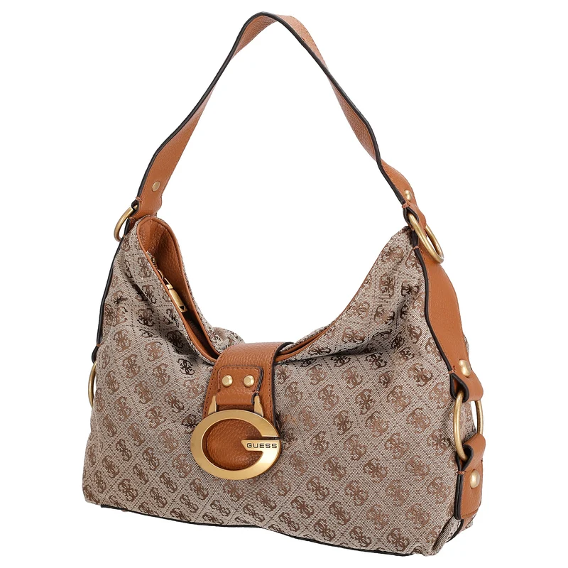 Guess Camden - Schultertasche 35 cm (latte logo/cognac)