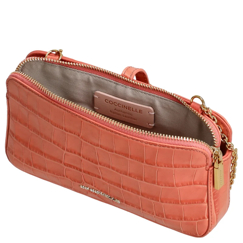 Coccinelle Mini Bag Croco Soft - Umhängetasche 20 cm (geranium)