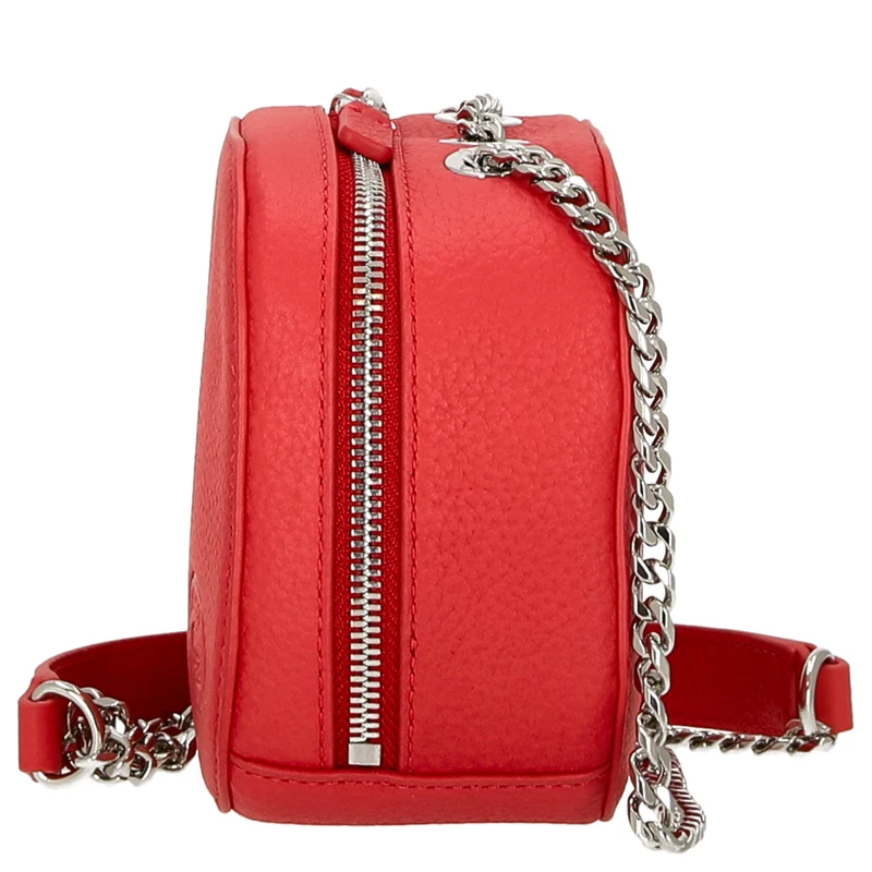 Lacoste Croco Crew - Umhängetasche Leder 16 cm (pompier)