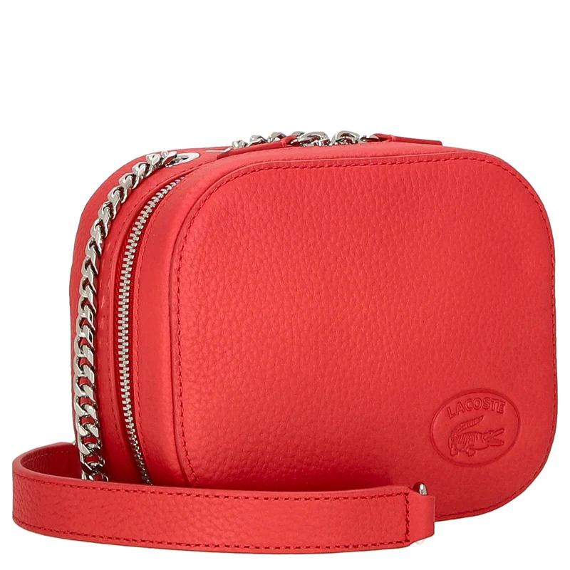 Lacoste Croco Crew - Umhängetasche Leder 16 cm (pompier)