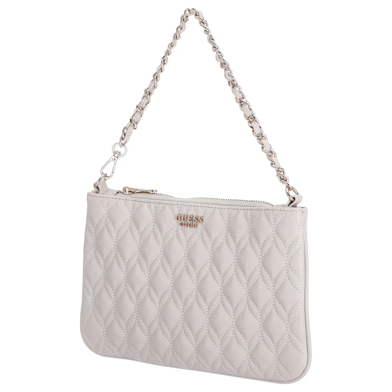 Guess Maxine Quilted Flat Pouch - Schultertasche 24 cm (light taupe)