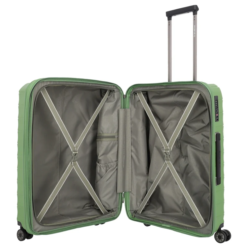 Travelite Mooby - 4-Rollen-Trolley M 66 cm erw. (grün)