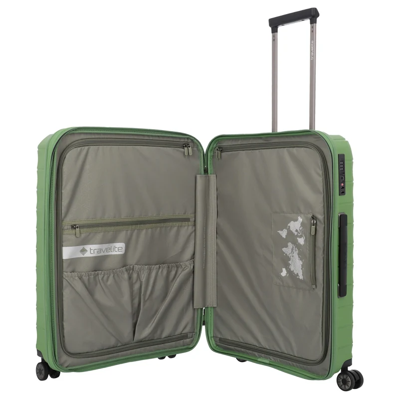 Travelite Mooby - 4-Rollen-Trolley M 66 cm erw. (grün)