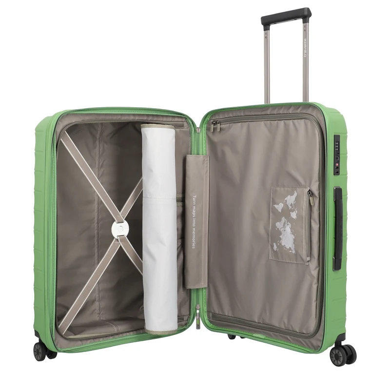 Travelite Mooby - 4-Rollen-Trolley Set L/M/S 3tlg. erw. (grün)