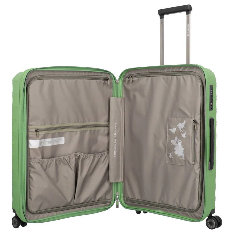 Travelite Mooby - 4-Rollen-Trolley Set L/M/S 3tlg. erw. (grün)
