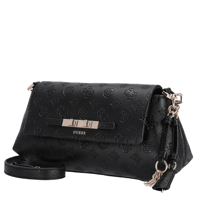 Guess Carmella Crossbody Flap - Umhängetasche 30 cm (black logo)