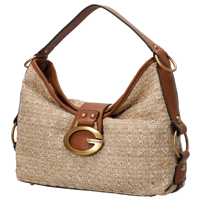 Guess Camden - Schultertasche 35 cm (natural/cognac)