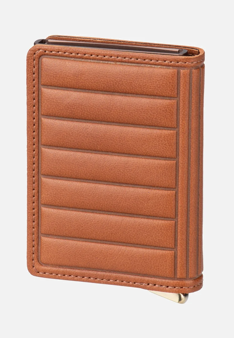Slimwallet Emboss Lines Cognac+ - Portemonnaie