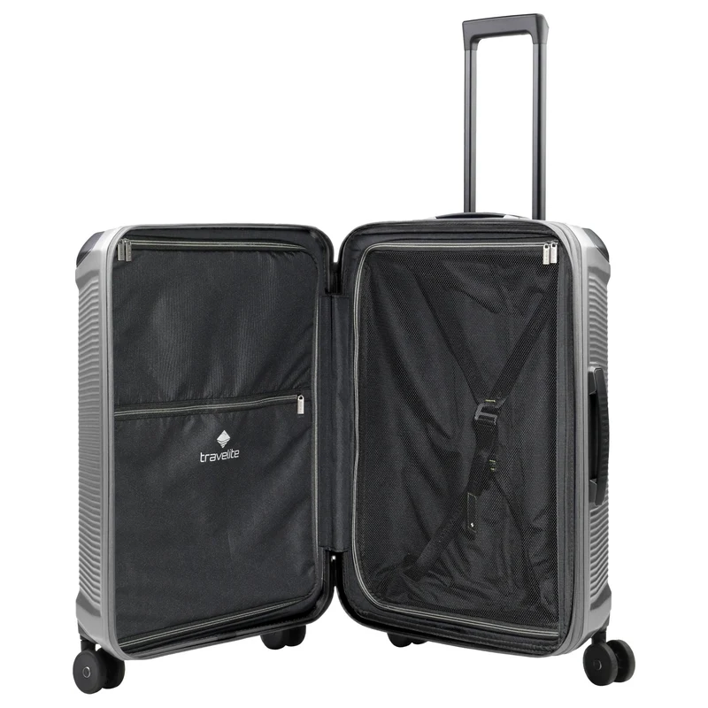 Travelite Millennium - 4-Rollen-Trolley M 67 cm erw. (silver)