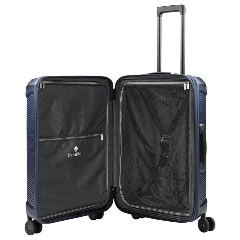 Travelite Millennium - 4-Rollen-Trolley M 67 cm erw. (navy)
