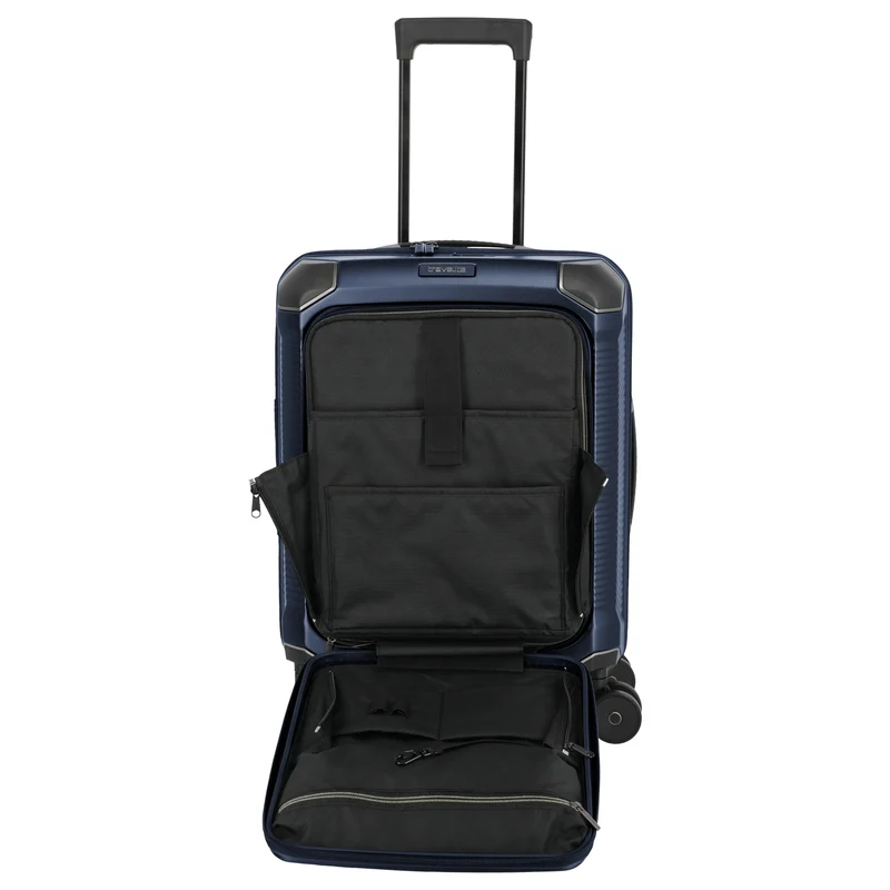 Travelite Millennium - 4-Rollen-Kabinentrolley mit Vortasche S 55 cm (navy)