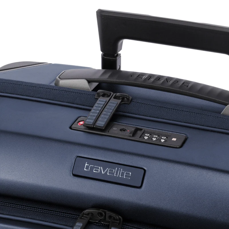 Travelite Millennium - 4-Rollen-Kabinentrolley mit Vortasche S 55 cm (navy)