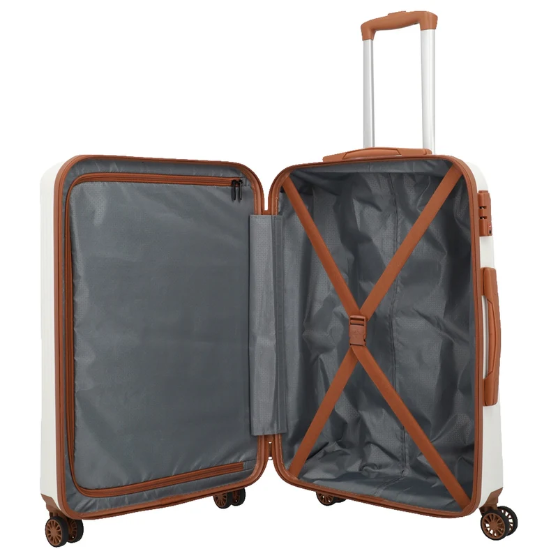 Travelite Bali - 4-Rollen-Trolley M 67 cm (weiß/cognac)