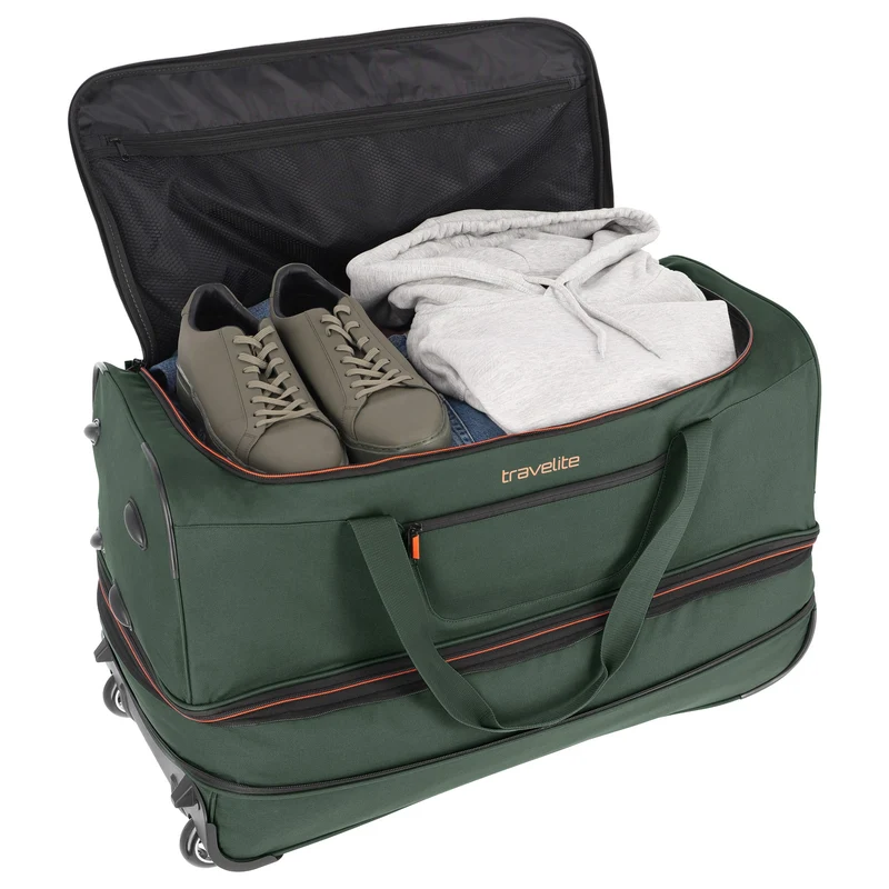 Travelite Basics - Rollenreisetasche 98/119L 70 cm erw. (dunkelgrün)