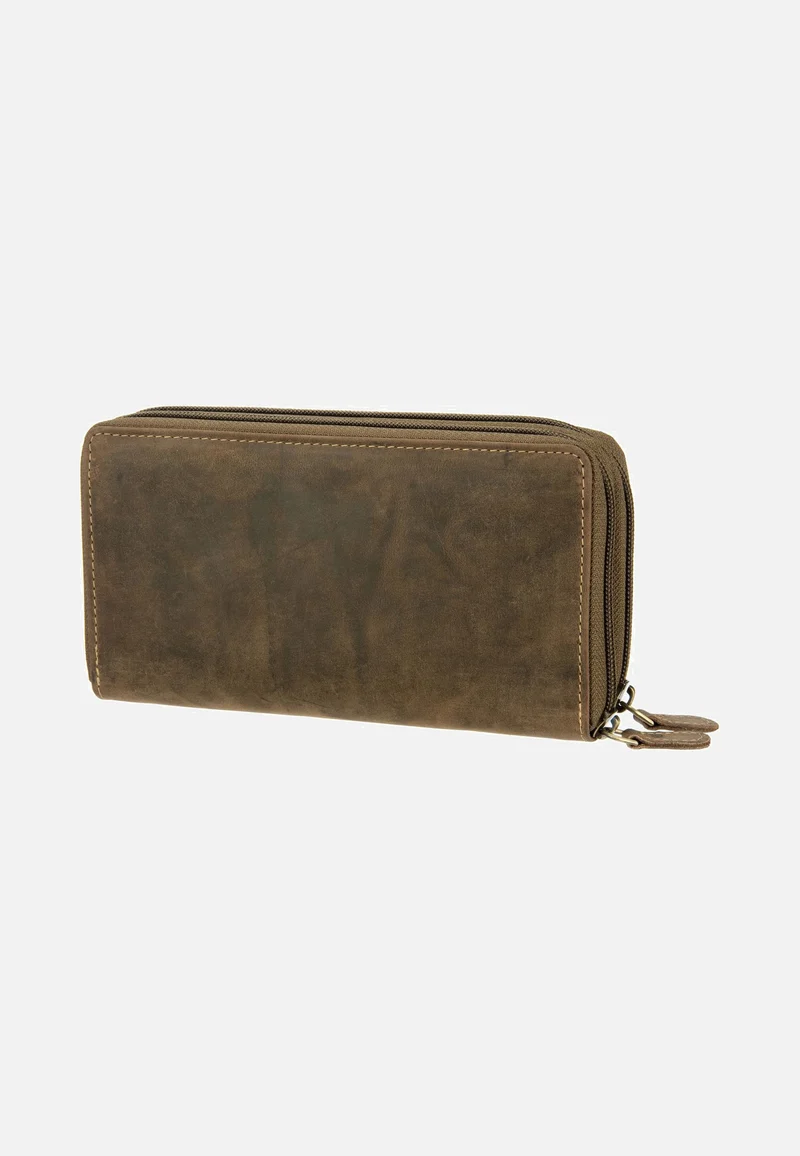 Vintage Leder Sattelbraun - Portemonnaie