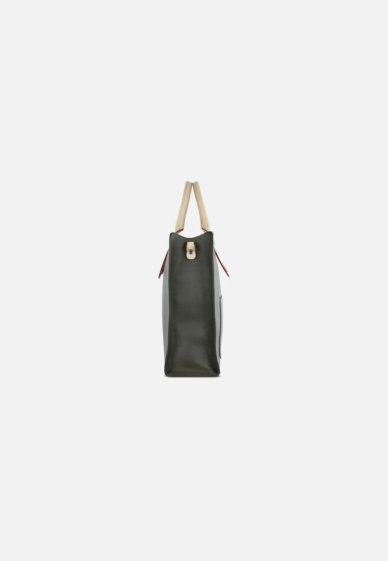 Ella Top Handle L Olive - Tote Bag