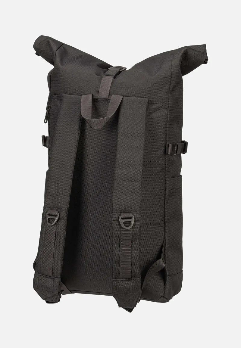 Icon BP M Black/Black Leather - Rolltop Rucksack
