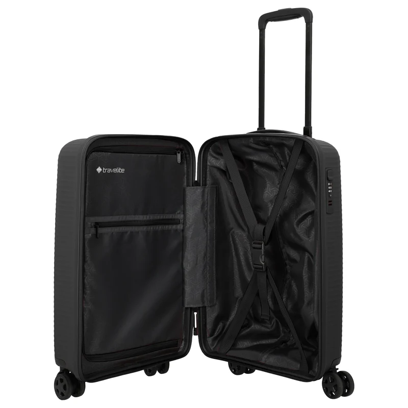 Travelite Air Stripe - 4-Rollen-Kabinentrolley Slim 55 cm (black)
