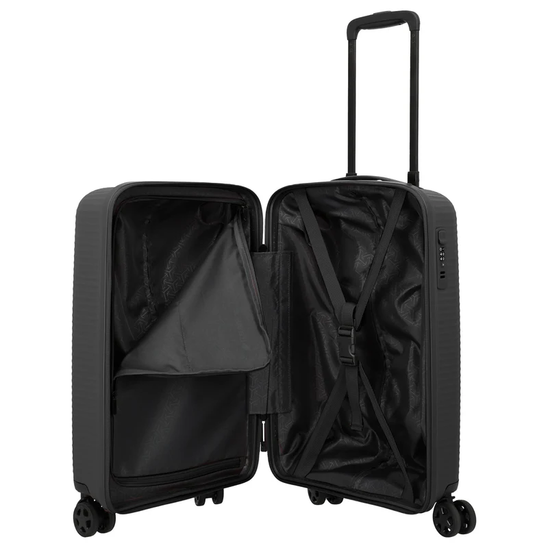 Travelite Air Stripe - 4-Rollen-Kabinentrolley Slim 55 cm (black)