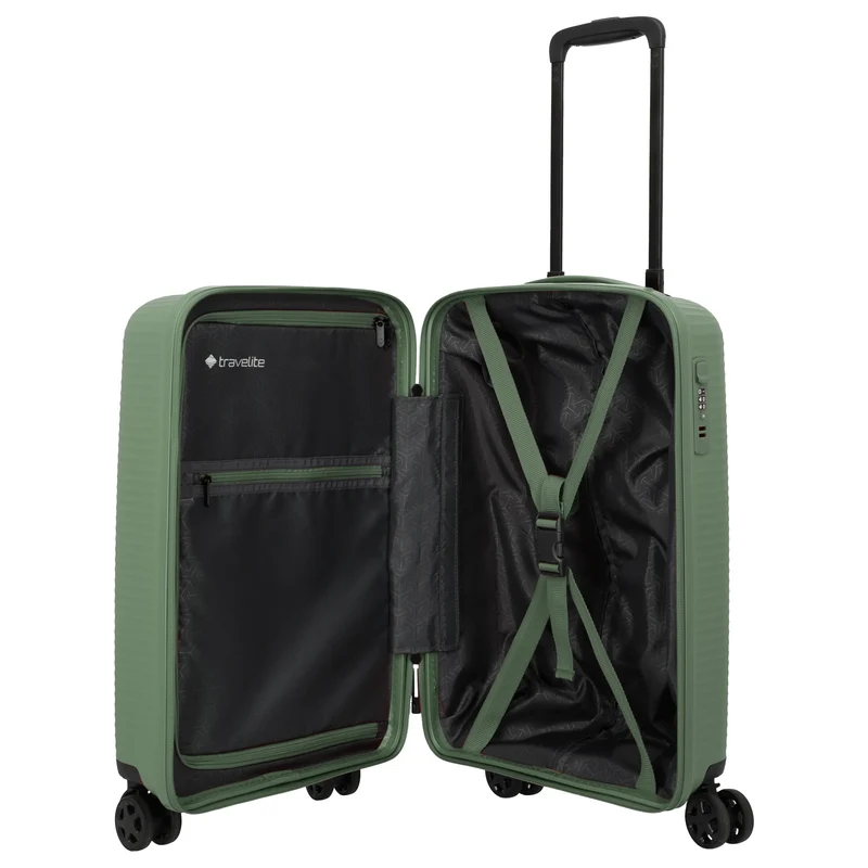 Travelite Air Stripe - 4-Rollen-Kabinentrolley Slim 55 cm (green)