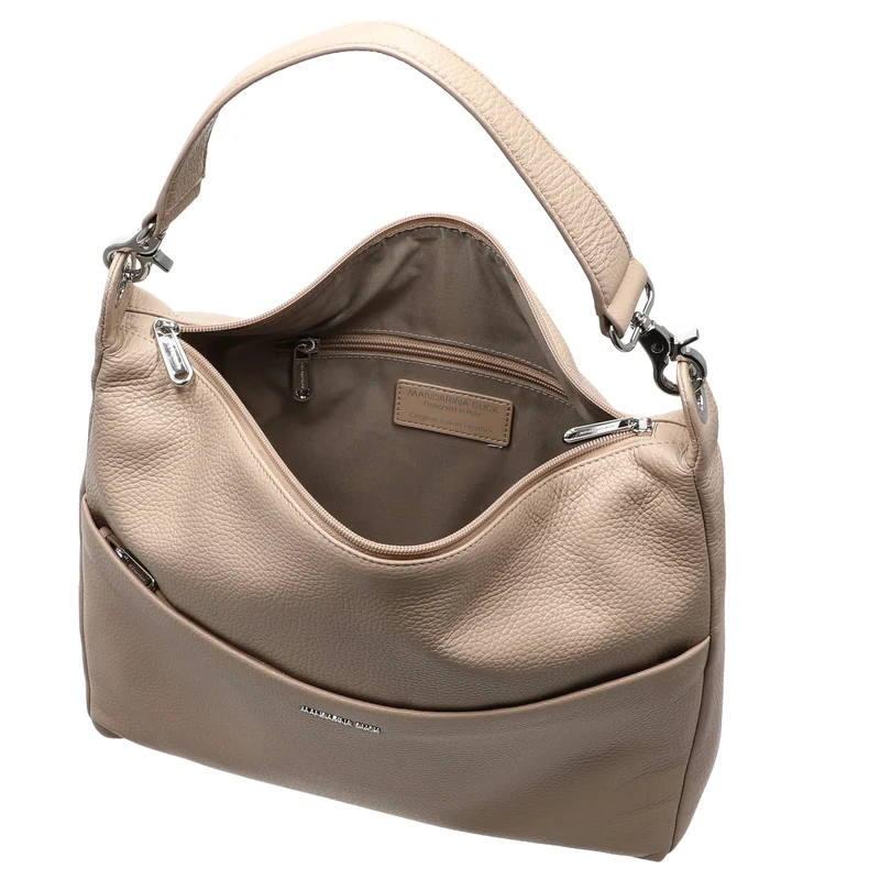 Mandarina Duck Mellow Leather Hobo - Schultertasche 33 cm (warm taupe)