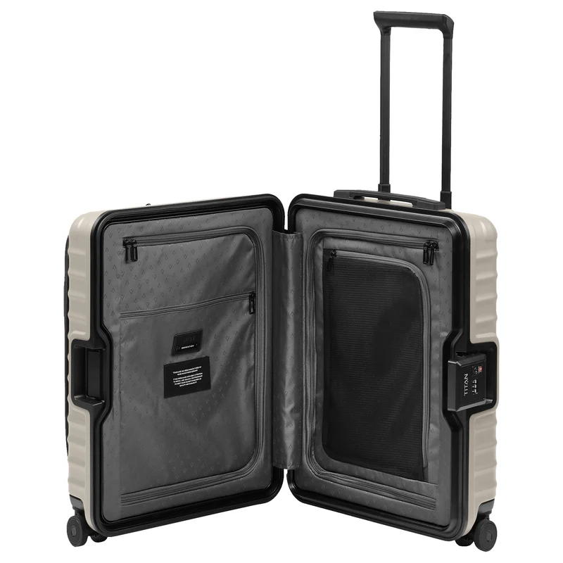 TITAN OVERSEAS - 4-Rollen-Kabinentrolley S 55/23cm mit Vortasche (moonstone grey, 55 cm (Vortasche))
