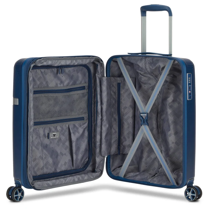 Roncato AirGlam - 4-Rollen-Kabinentrolley S 55 cm erw. (blu notte)