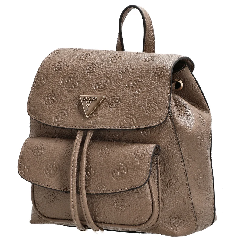 Guess Cresidia II SML - Rucksack (dark taupe logo)