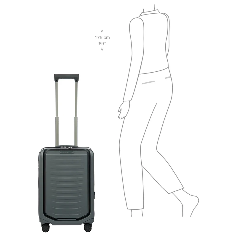 Porsche Design Roadster Hardcase - 4-Rollen-Kabinentrolley mit Vortasche S 55 cm (grey matt)