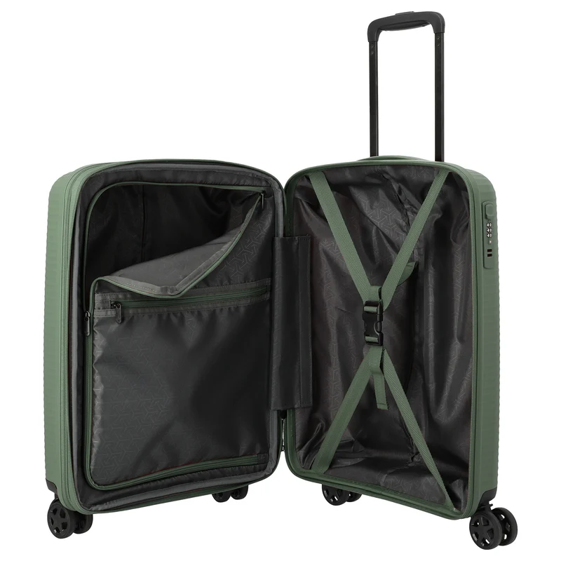 Travelite Air Stripe - 4-Rollen-Kabinentrolley S 55 cm erw. (green)