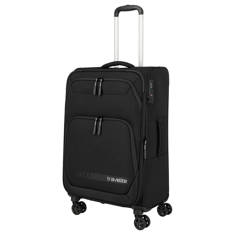 Travelite Kick Off - 4-Rollen-Trolley M 67 cm erw. (black)