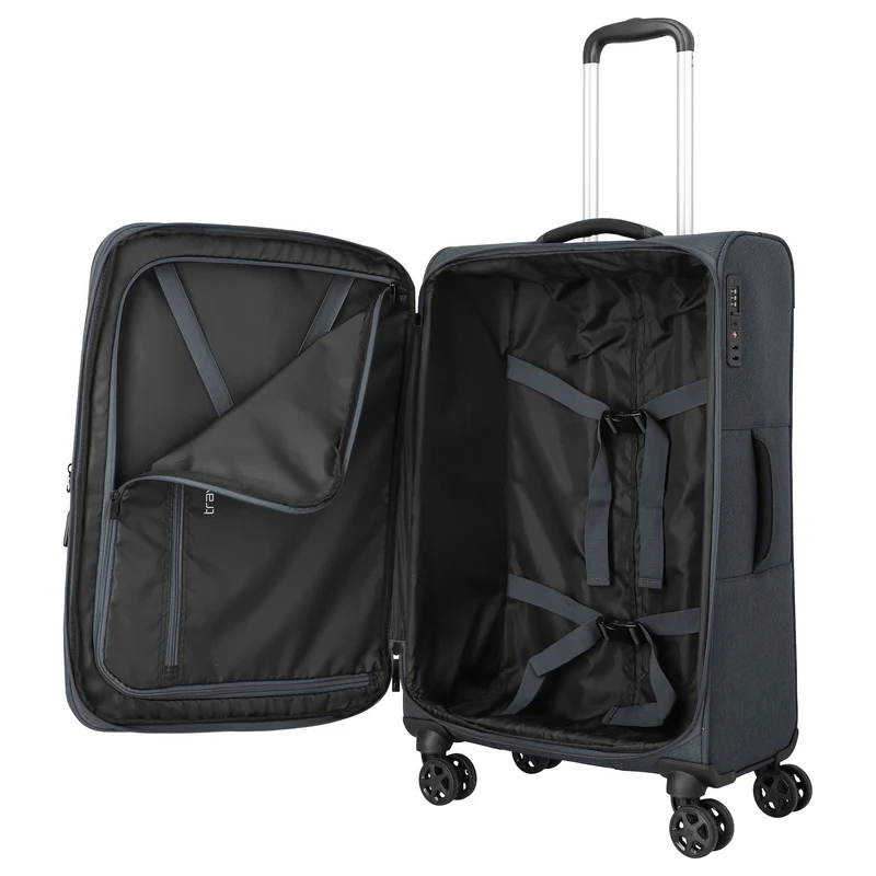 Travelite Kick Off - 4-Rollen-Trolley M 67 cm erw. (d'anthracite)