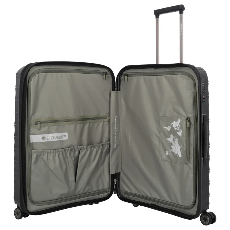 Travelite Mooby - 4-Rollen-Trolley M 66 cm erw. (black)