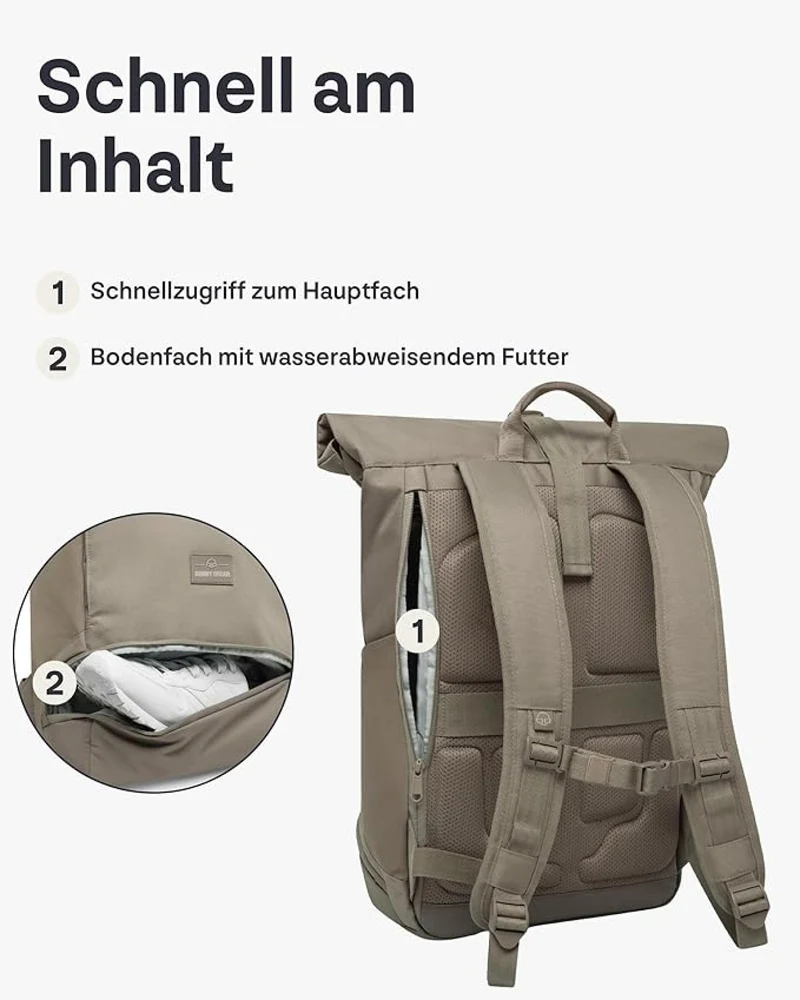 Jonny Urban Rolltop Rucksack "Allen Large" desert grey