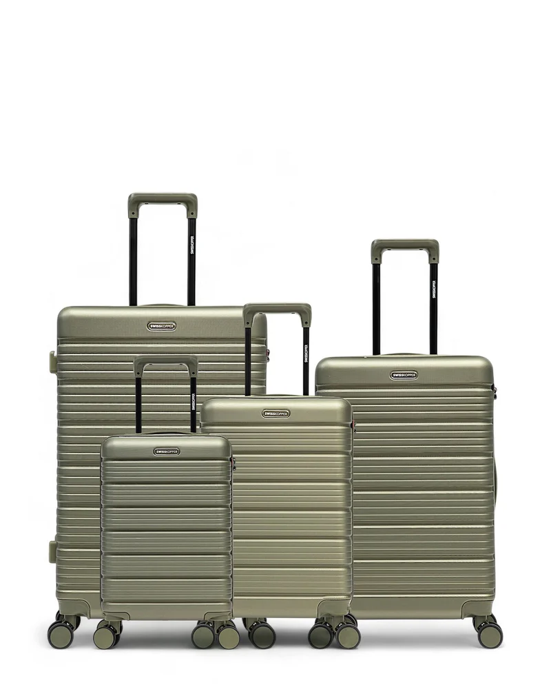 4er-Pack Hartschalenkoffer: Großer Koffer, mittelgroßer Koffer, Handgepäck und Handgepäck XS LUGANO