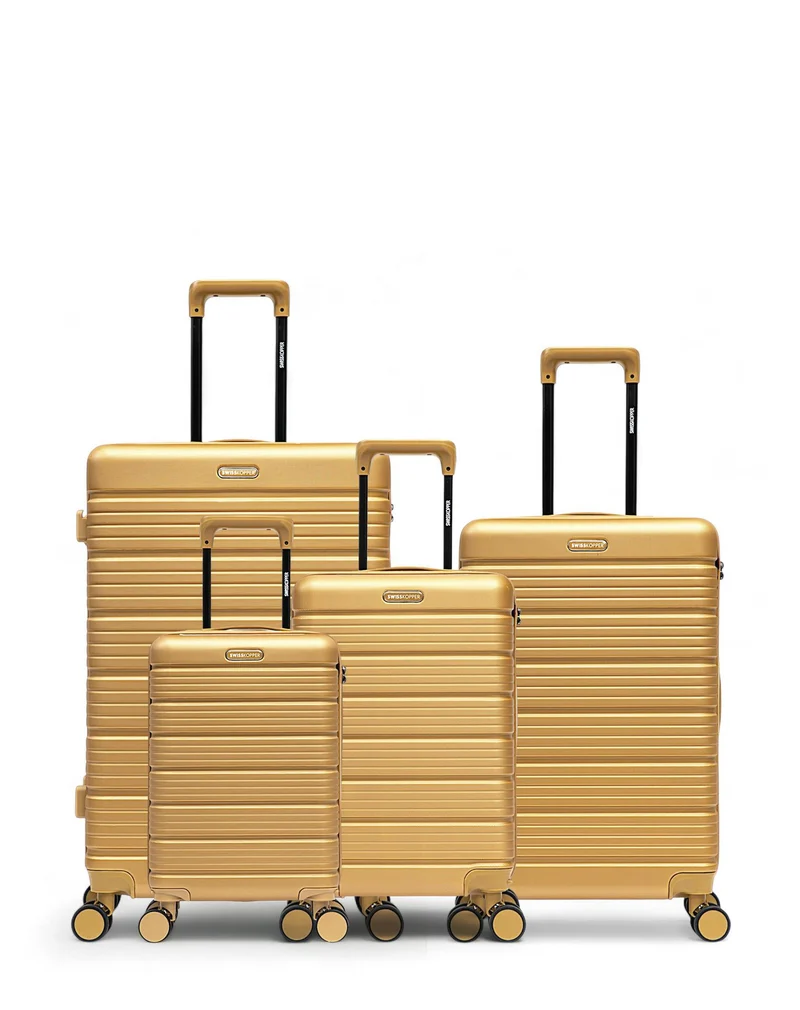 4er-Pack Hartschalenkoffer: Großer Koffer, mittelgroßer Koffer, Handgepäck und Handgepäck XS LUGANO