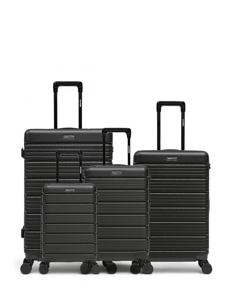 4er-Pack Hartschalenkoffer: Großer Koffer, mittelgroßer Koffer, Handgepäck und Handgepäck XS LUGANO