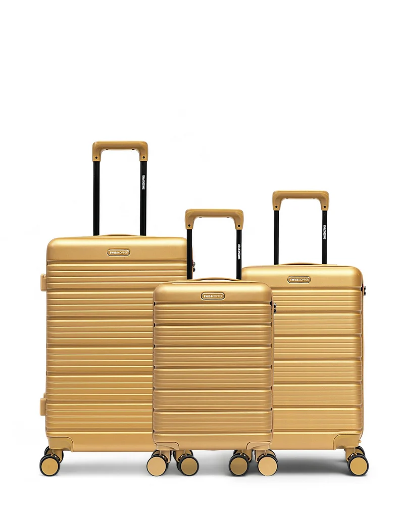 3er-Pack Hartschalenkoffer: Mittelgroßer Koffer, Handgepäck und Handgepäck XS LUGANO