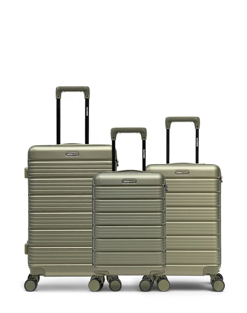 3er-Pack Hartschalenkoffer: Mittelgroßer Koffer, Handgepäck und Handgepäck XS LUGANO