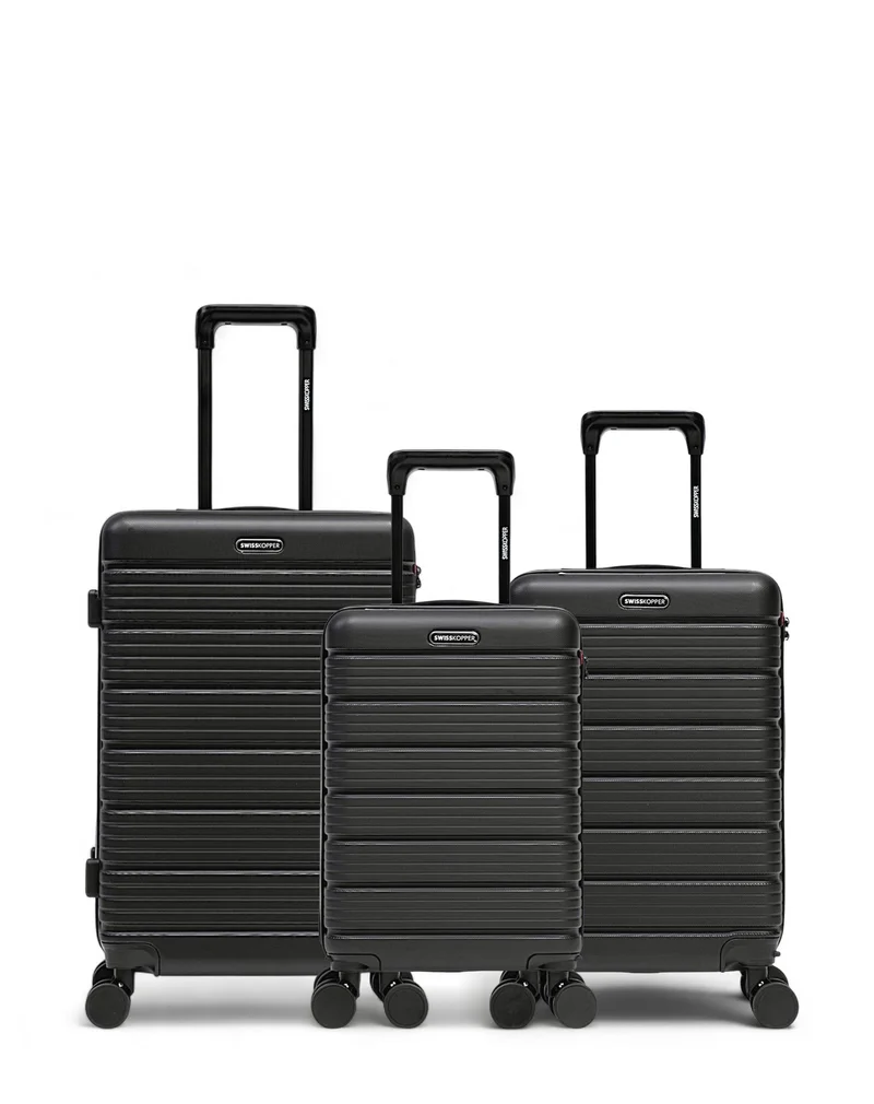 3er-Pack Hartschalenkoffer: Mittelgroßer Koffer, Handgepäck und Handgepäck XS LUGANO