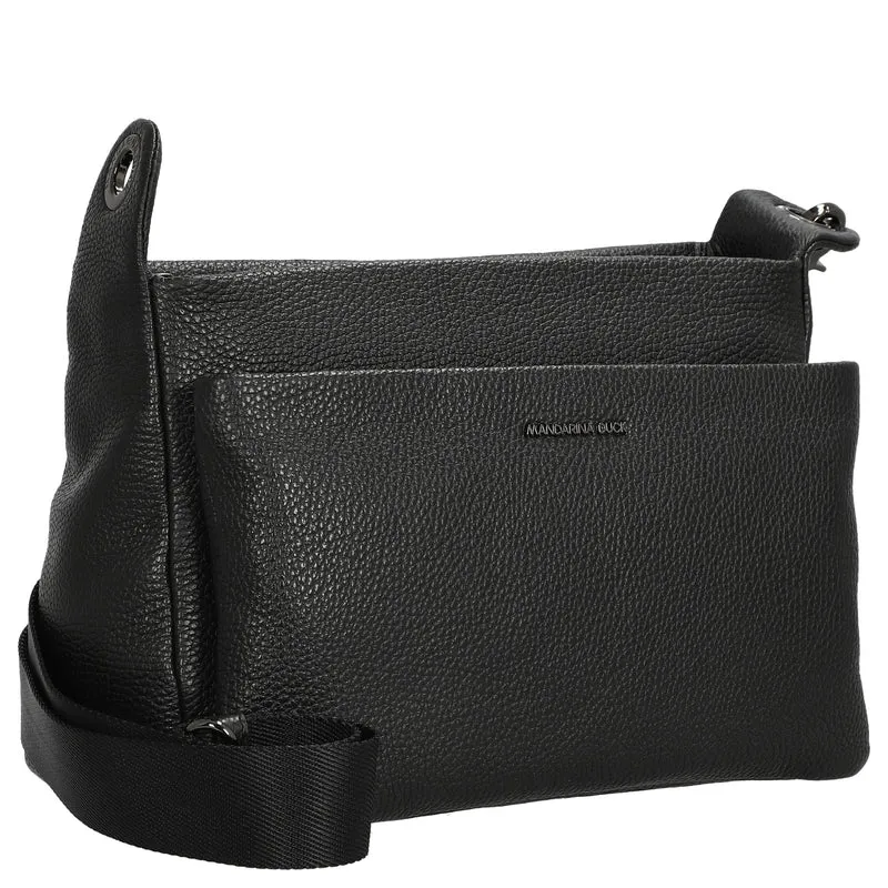 Mandarina Duck Mellow Leather - Umhängetasche 36 cm (nero)