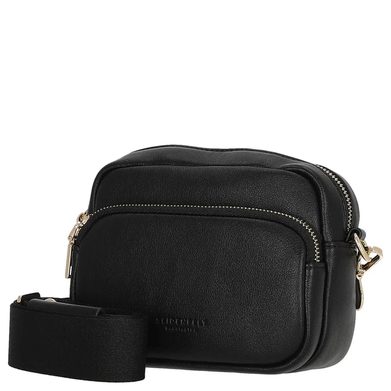 Seidenfelt Heby - Schultertasche 18 cm (black/gold)