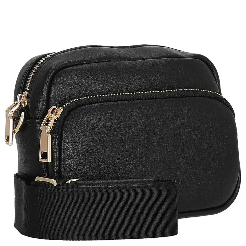 Seidenfelt Heby - Schultertasche 18 cm (black/gold)