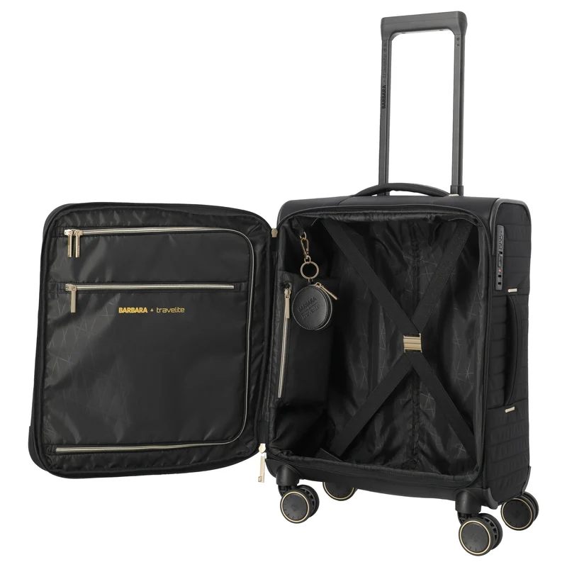 Travelite BARBARA Stepp - 4-Rollen-Trolley S 55 cm erw. (schwarz)