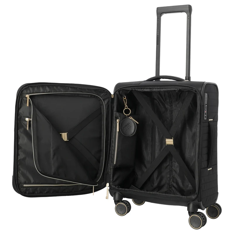 Travelite BARBARA Stepp - 4-Rollen-Trolley S 55 cm erw. (schwarz)